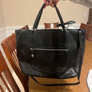 Coach Black Tote Bag with Leather Finish